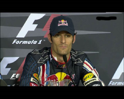 Webber in der Pressekonferenz