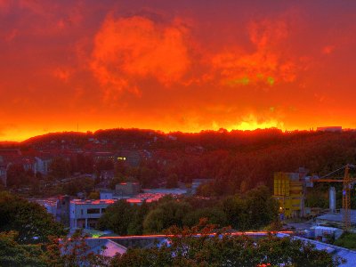 Sonnenuntergang in Wuppertal im Sommer 2007