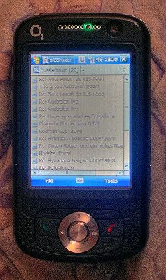RSS-Feed des Forums auf dem PDA dargestellt